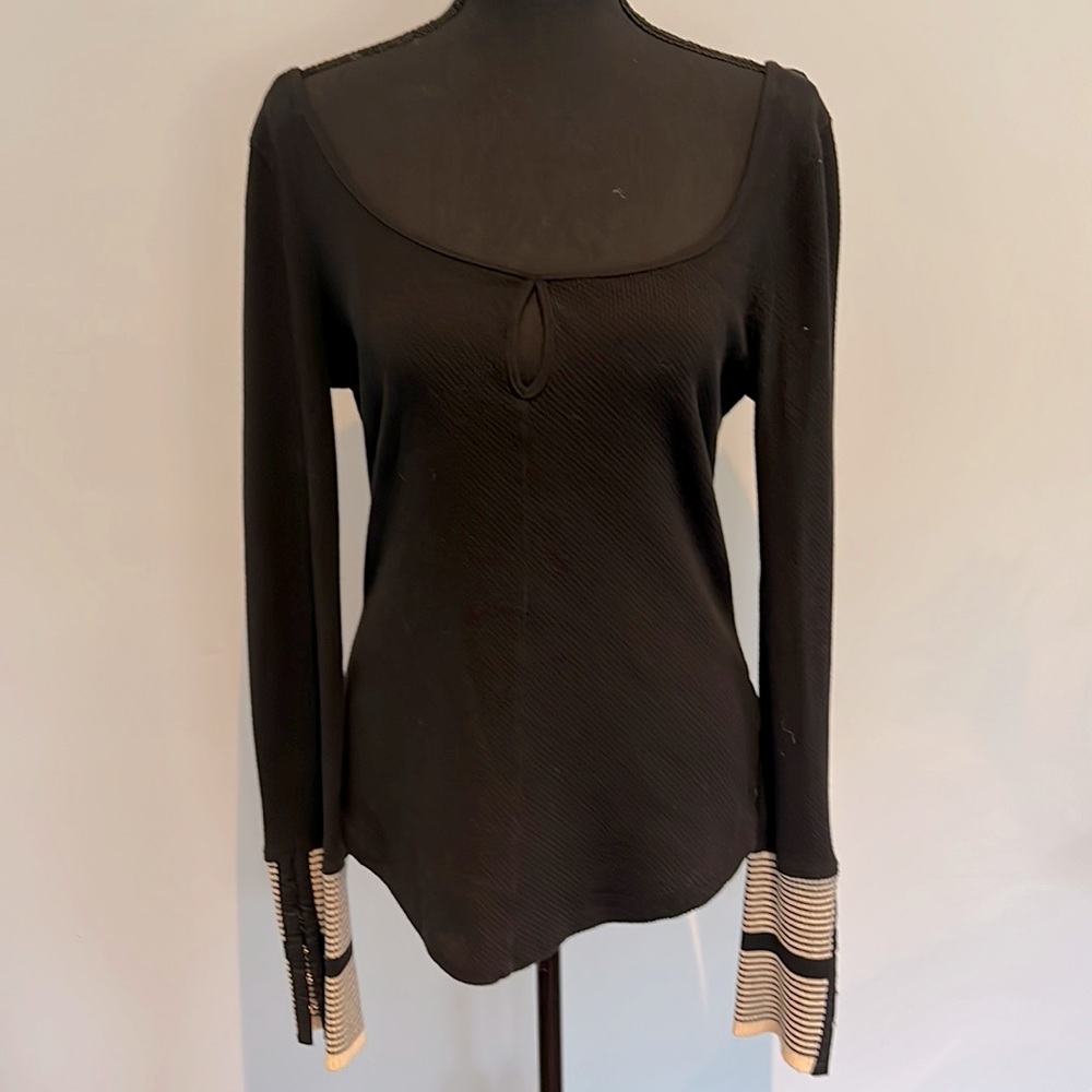 “We the free” black long sleeve keyhole and low back shirt